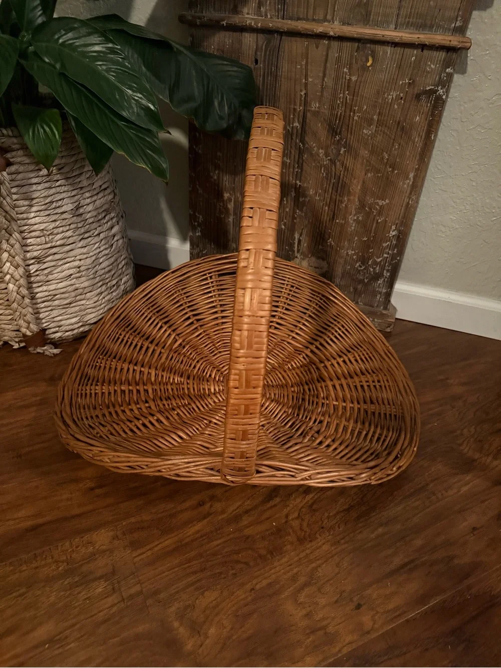 XL Vintage Wicker Flower Gathering Basket French Style 23”